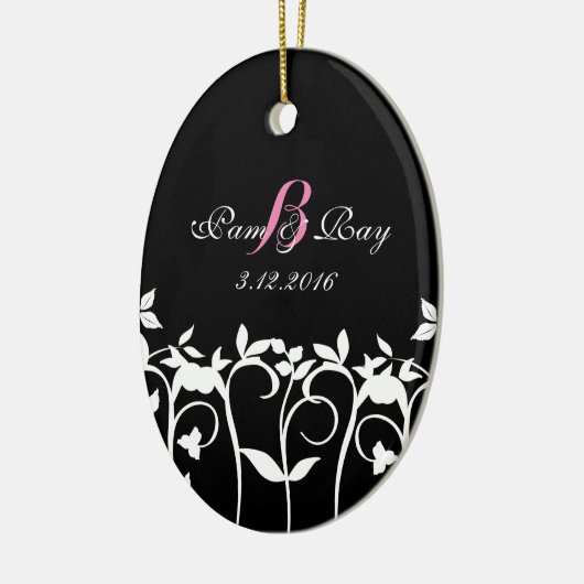 Kerstkerstversiering voor bruiloft - Unieke keepsl Keramisch Ornament (Links)