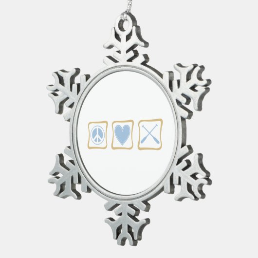 Kerstkerstversiering voor de vredehartroeier tin sneeuwvlok ornament (Rechts)