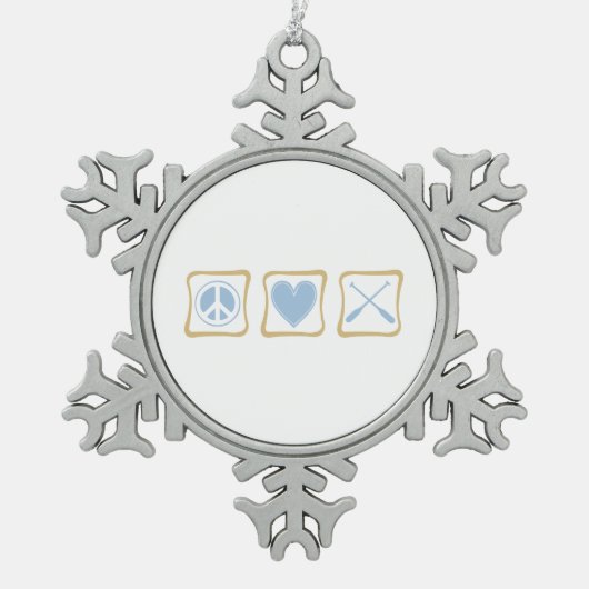 Kerstkerstversiering voor de vredehartroeier tin sneeuwvlok ornament (Voorkant)