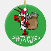 Kerstkerstversiering voor kerstman in Santa Claws! Keramisch Ornament (Achterkant)