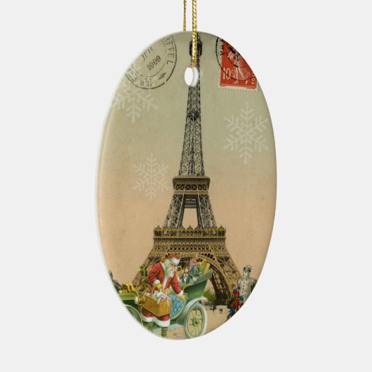 Kerstkerstversiering voor Kerstmis in Parijs Keramisch Ornament (Rechts)