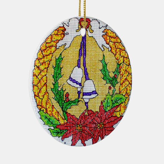 Kerstkerstversiering voor kruistitels keramisch ornament (Rechts)