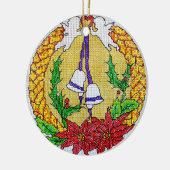 Kerstkerstversiering voor kruistitels keramisch ornament (Links)