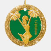 Kerstkerstversieringen op Cheerleader - maat Keramisch Ornament (Achterkant)