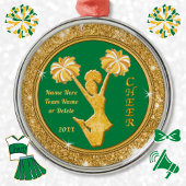 Kerstkerstversieringen op Cheerleader - maat Keramisch Ornament