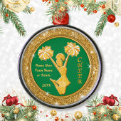 Kerstkerstversieringen op Cheerleader - maat Keramisch Ornament