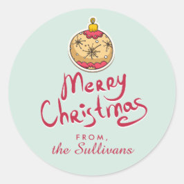 Kerstkerstversieringen/Stickers Ronde Sticker