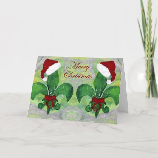 Kerstkerstvloour de lis-kaarten van mijn kunst. kaart (Voorkant)