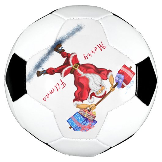 KerstkerstVoetbal Gift Bodybuilder Santa - Fun Voetbal (Gedraaid)