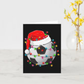 KerstkerstVoetbal Santa Hat Funny Sport Xmas B Kaart (Gele Bloem)