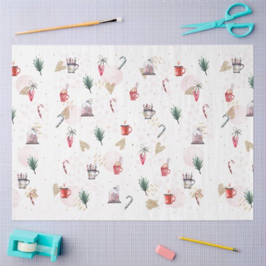 KerstkerstWaterverf GoldI-ontwerp 1 Tissuepapier (Craft)