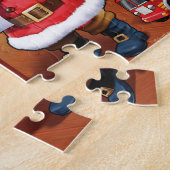 Kerstkerstwerkplaats speelgoed puzzel legpuzzel (Zijkant)