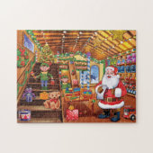 Kerstkerstwerkplaats speelgoed puzzel legpuzzel (Horizontaal)