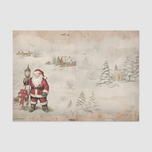 kerstkerstwinter decoupage tissuepapier (Voorkant)