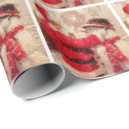 Kerstkerstwinter Snowman Cadeaupapier (Rol Hoek)