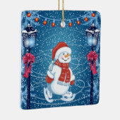 KerstkerstWintery Snowman Keramisch Ornament (Rechts)