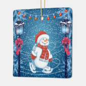 KerstkerstWintery Snowman Keramisch Ornament (Links)