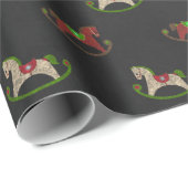 Kerstkettingkarton met rottend paardenpapier cadeaupapier (Rol Hoek)