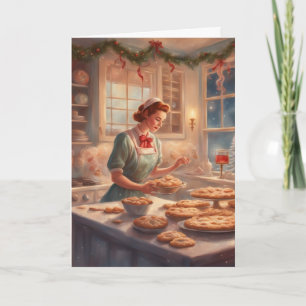 Kerstkeuken bakken jaren 50 kaart