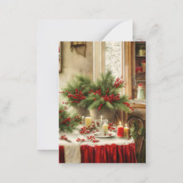 Kerstkeuken budget mini notitiekaartje