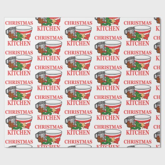 Kerstkeuken Cadeaupapier (Vlak)