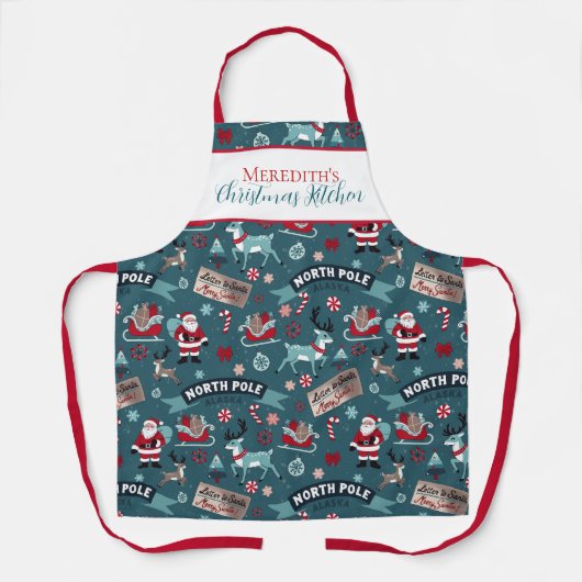 Kerstkeuken - Feestelijke vakantie koken Schort (Voorkant)