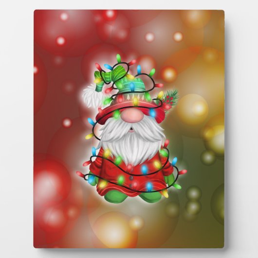 kerstkeuken Gnome Holiday Lights Fotoplaat (Voorkant)