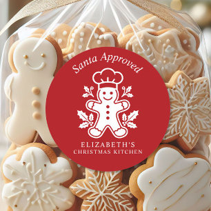 Kerstkeuken goedgekeurd door Sinterklaas Thuisgema Ronde Sticker