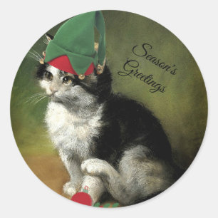 Kerstkeuken - Groeten van het seizoen Ronde Sticker