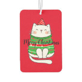 kerstkeuken kat feestdag komisch simpel klassiek luchtverfrisser (Achterkant)