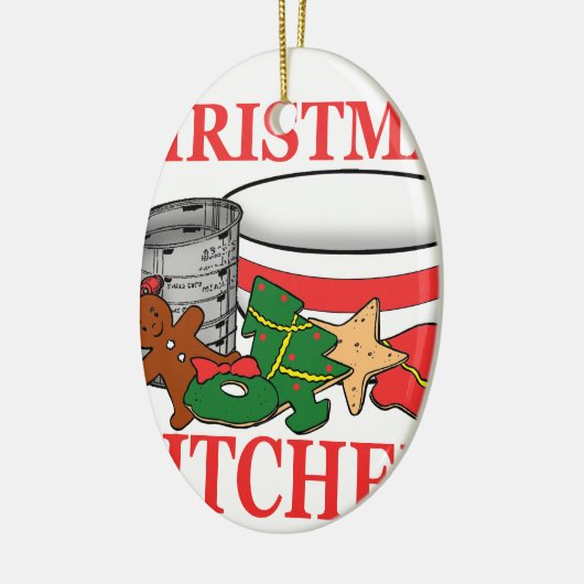 kerstkeuken keramisch ornament (Links)