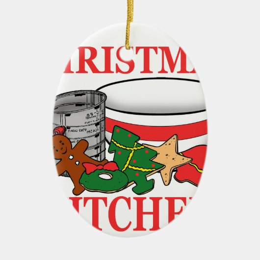 kerstkeuken keramisch ornament (Voorkant)