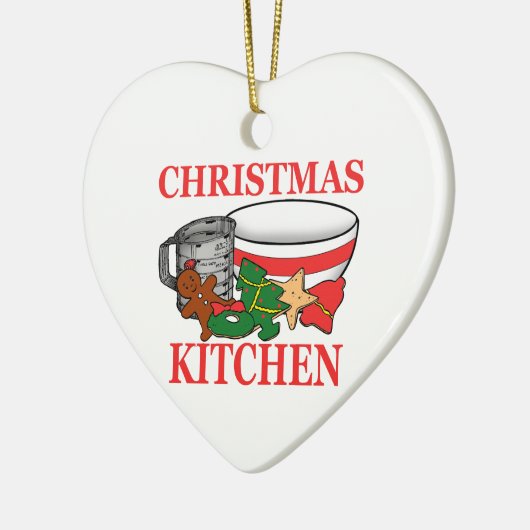 kerstkeuken keramisch ornament (Links)