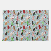 Kerstkeuken met Corgi Dogs Theedoek (Horizontaal)