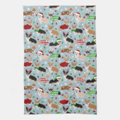 Kerstkeuken met Corgi Dogs Theedoek (Verticaal)