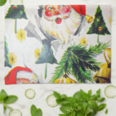  kerstkeuken met een Retro Style en een kersthandd Theedoek (Gevouwen)