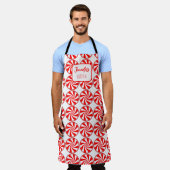 Kerstkeuken-pron met Snoep Peppermint Schort (Gedragen)