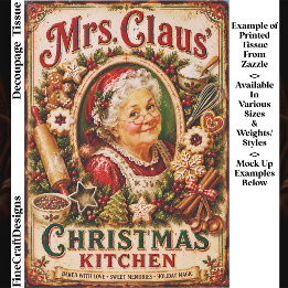 Kerstkeuken Retro Kerstbord FQ5 Decoupage Tissuepapier
