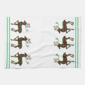 Kerstkeuken Rood en groen geblazen deer Theedoek (Horizontaal)