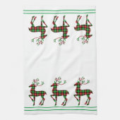 Kerstkeuken Rood en groen geblazen deer Theedoek (Verticaal)