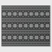 kerstkeuken Scandinavian Knit Black Grey Cadeaupapier (Vlak)