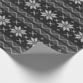 kerstkeuken Scandinavian Knit Black Grey Cadeaupapier (Hoek)