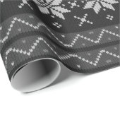 kerstkeuken Scandinavian Knit Black Grey Cadeaupapier (Rol Hoek)