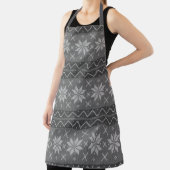 kerstkeuken Scandinavian Knit Black Grey Schort (Insitu)