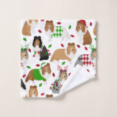 kerstkeuken Shetland Sheepdog Bath set Bad Handdoek (Wasdoekje)