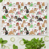 kerstkeuken Shetland Sheepdog Kitchen Towel Theedoek (Gevouwen)