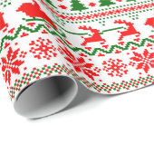 kerstkeuken Snowflakes Reindeer Treans Santa Cadeaupapier (Rol Hoek)