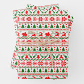 kerstkeuken Snowflakes Reindeer Treans Santa Inpakpapier Vel (In situ)