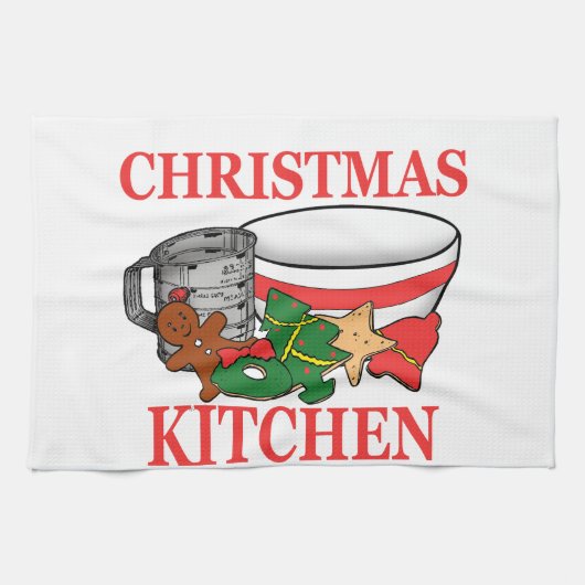 kerstkeuken theedoek (Horizontaal)