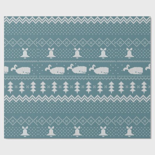 kerstkeuken van brei- en patroonwalscandi cadeaupapier (Vlak)